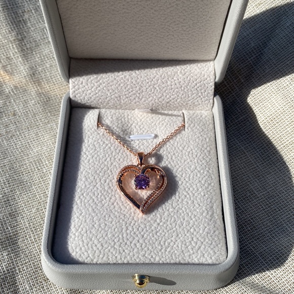 Engraved heart necklace pink tourmaline - Picture 3 of 3